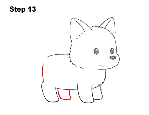 How to Draw Cute Cartoon German Shepherd Puppy Dog 13