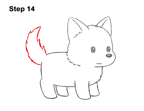 How to Draw Cute Cartoon German Shepherd Puppy Dog 14