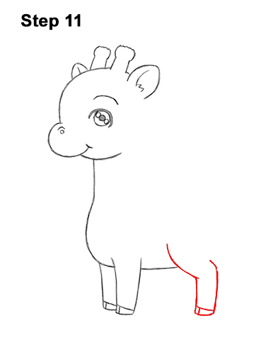 Draw a Cute Cartoon Giraffe 11 How to Draw a Cute Cartoon Giraffe Chibi Kawaii 11