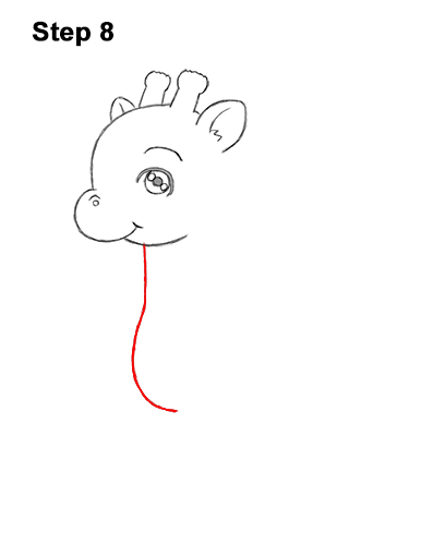 Draw a Cute Cartoon Giraffe 8 How to Draw a Cute Cartoon Giraffe Chibi Kawaii 8