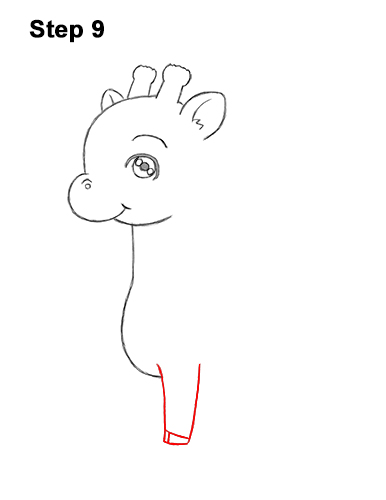 Draw a Cute Cartoon Giraffe 9 How to Draw a Cute Cartoon Giraffe Chibi Kawaii 9