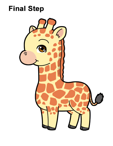 Draw a Cute Cartoon Giraffe How to Draw a Cute Cartoon Giraffe Chibi Kawaii
