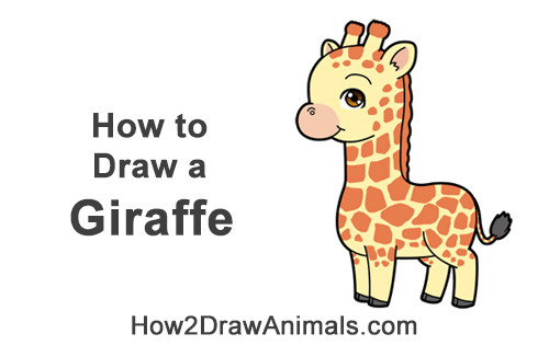 Draw a Cute Cartoon Giraffe How to Draw a Cute Cartoon Giraffe Chibi Kawaii