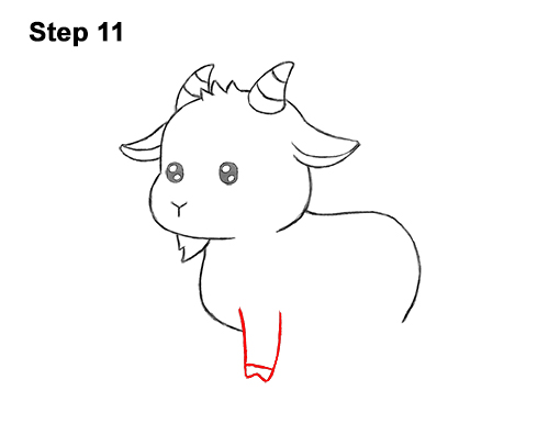 Draw a Cute Cartoon Goat 11 How to Draw Cute Cartoon Goat Chibi Kawaii 11