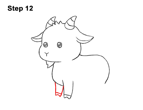Draw a Cute Cartoon Goat 12 How to Draw Cute Cartoon Goat Chibi Kawaii 12