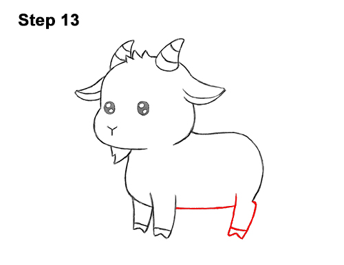 Draw a Cute Cartoon Goat 13 How to Draw Cute Cartoon Goat Chibi Kawaii 13