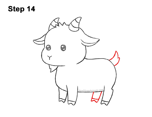 Draw a Cute Cartoon Goat 14 How to Draw Cute Cartoon Goat Chibi Kawaii 14