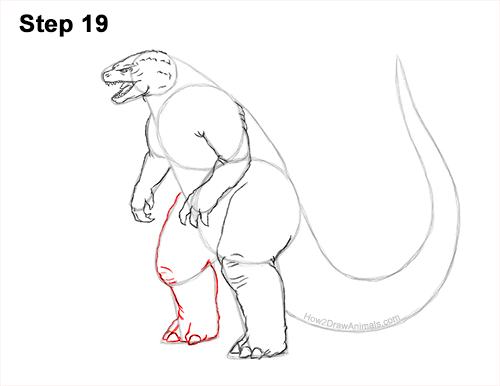 How to Draw Godzilla Monster Side Gojira Kaiju 19