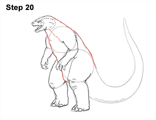 How to Draw Godzilla Monster Side Gojira Kaiju 20