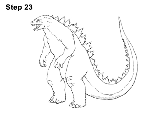 How to Draw Godzilla Monster Side Gojira Kaiju 23