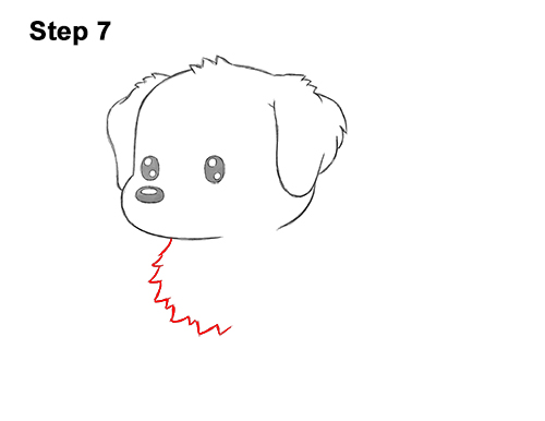 Draw a Cute Cartoon Golden Retriever Puppy Dog 7 How to Draw a Cute Cartoon Golden Retriever Puppy Dog Chibi Kawaii 7