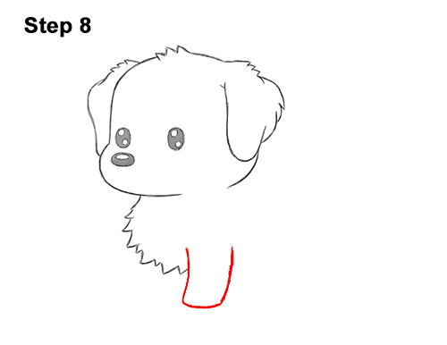 Draw a Cute Cartoon Golden Retriever Puppy Dog 8 How to Draw a Cute Cartoon Golden Retriever Puppy Dog Chibi Kawaii 8