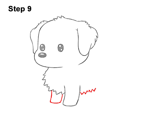Draw a Cute Cartoon Golden Retriever Puppy Dog 9 How to Draw a Cute Cartoon Golden Retriever Puppy Dog Chibi Kawaii 9