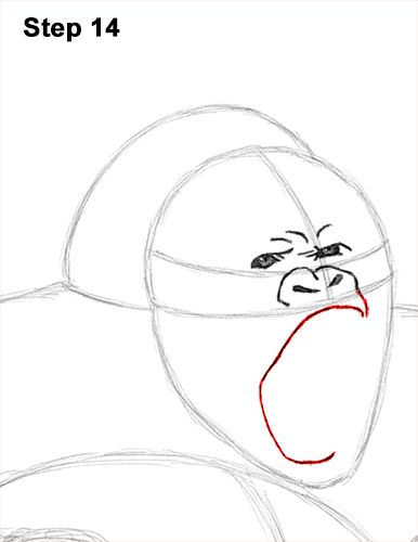 Draw Gorilla Silverback Aggressive 14