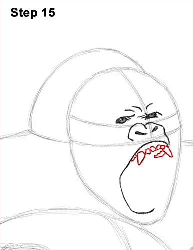 Draw Gorilla Silverback Aggressive 15