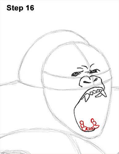 Draw Gorilla Silverback Aggressive 16