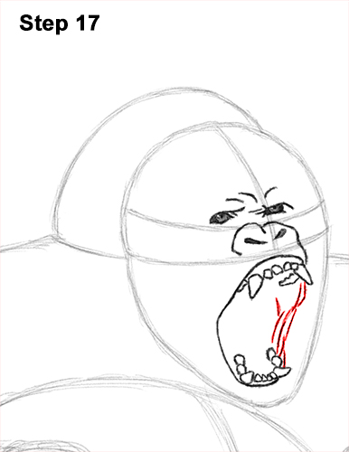 Draw Gorilla Silverback Aggressive 17
