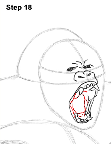 Draw Gorilla Silverback Aggressive 18