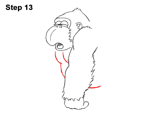 Draw Cartoon Gorilla 13 Draw Funny Goofy Cartoon Gorilla 13