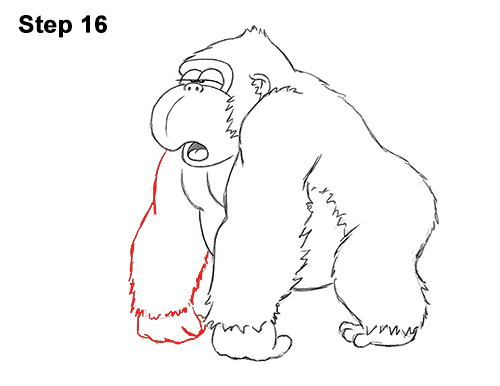 Draw Cartoon Gorilla 16 Draw Funny Goofy Cartoon Gorilla 16
