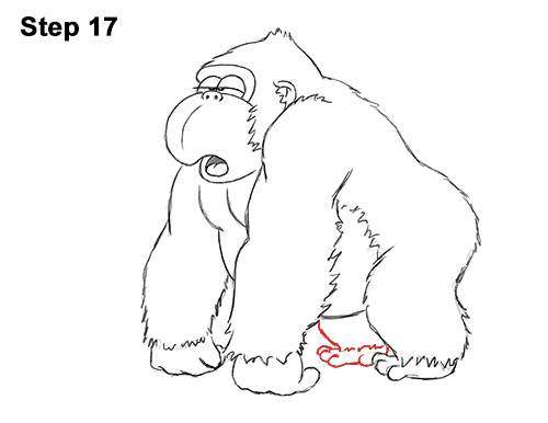 Draw Cartoon Gorilla 17 Draw Funny Goofy Cartoon Gorilla 17