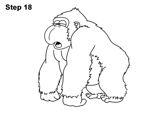 Draw Cartoon Gorilla 18 Draw Funny Goofy Cartoon Gorilla 18