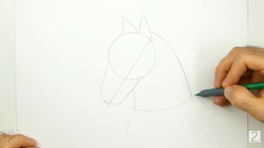 Draw Horse Initial Guidelines Sketch How to Draw a Horse Guidelines Sketch