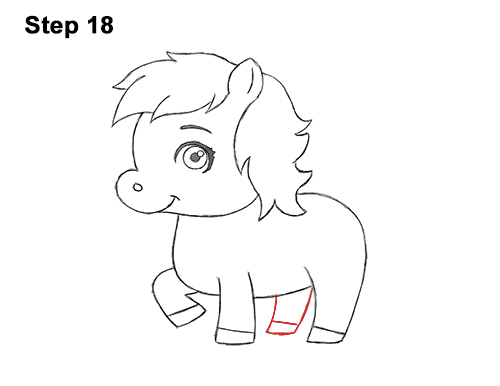 Draw Cartoon Horse Pony 18 Draw Cute Cartoon Horse Pony Chibi Little Mini 18