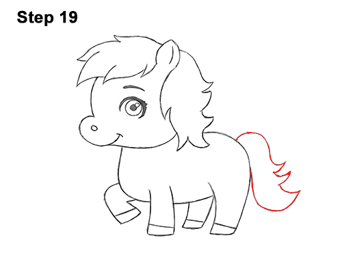 Draw Cartoon Horse Pony 19 Draw Cute Cartoon Horse Pony Chibi Little Mini 19