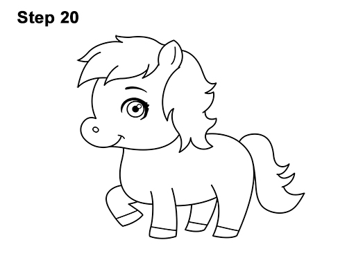 Draw Cartoon Horse Pony 20 Draw Cute Cartoon Horse Pony Chibi Little Mini 20