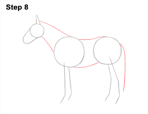 How to Draw a Brown Horse Color Side View 8