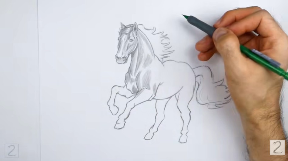 Begin Shading How to Draw a Horse Begin Shading