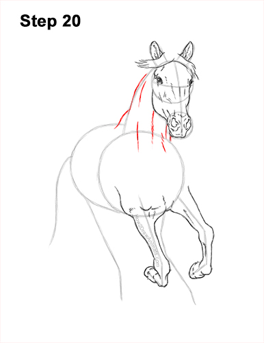 How to Draw Horse Running Front Forward 20