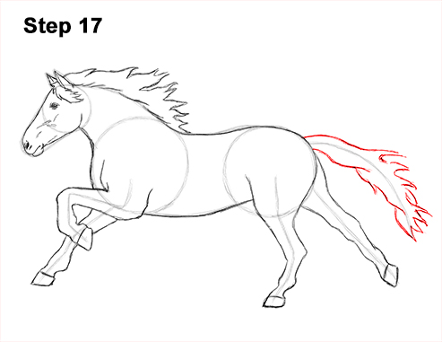 Draw Running Horse 17