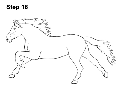 Draw Running Horse 18