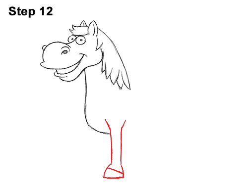 Draw Funny Goofy Cartoon Horse 12