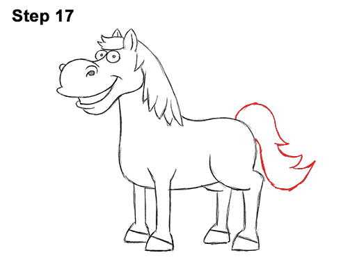 Draw Cartoon Horse 17 Draw Funny Goofy Cartoon Horse 17