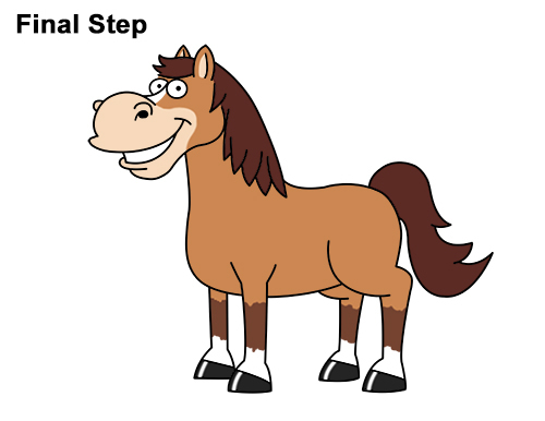 Draw Cartoon Horse Draw Funny Goofy Cartoon Horse