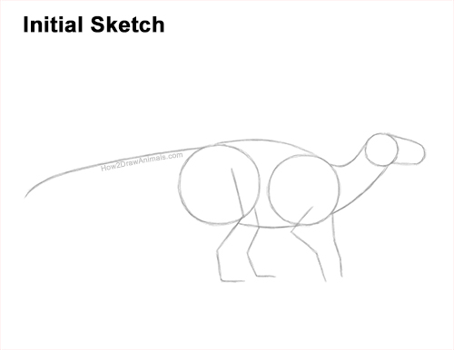 Draw an Iguanodon Dinosaur Guidelines How to Draw an Iguanodon Dinosaur Side Guides Lines