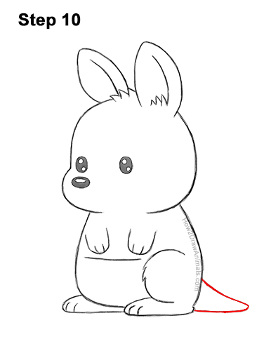 Draw a Cute Cartoon Kangaroo 10 How to Draw a Cute Cartoon Kangaroo Chibi Kawaii 10