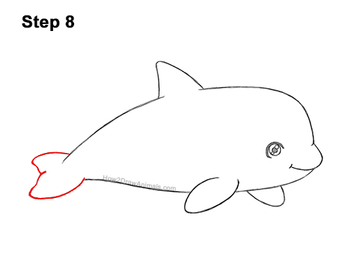 Draw a Cute Cartoon Killer Whale Orca 8 How to Draw a Cute Cartoon Killer Whale Orca Chibi Kawaii 8