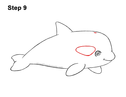 Draw a Cute Cartoon Killer Whale Orca 9 How to Draw a Cute Cartoon Killer Whale Orca Chibi Kawaii 9
