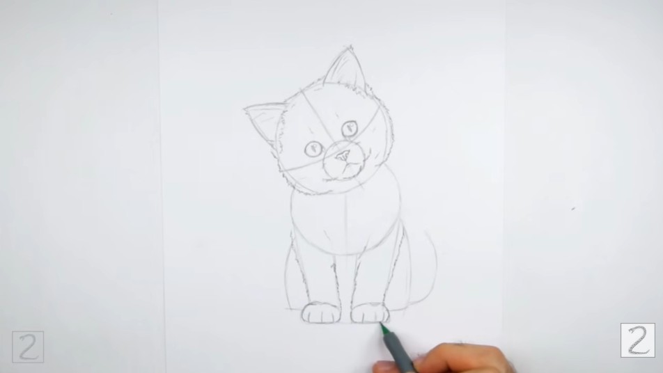 How to Draw Kitten Front Legs
