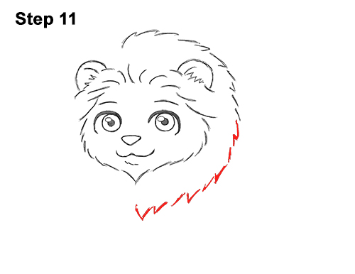 Draw Cute Cartoon Lion 11 Draw Cute Cartoon Lion Chibi Little Mini 11