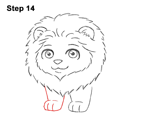 Draw Cute Cartoon Lion 14 Draw Cute Cartoon Lion Chibi Little Mini 14