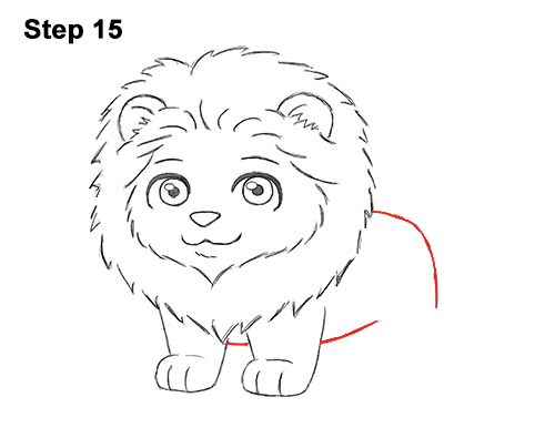 Draw Cute Cartoon Lion 15 Draw Cute Cartoon Lion Chibi Little Mini 15