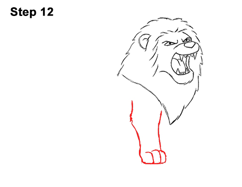 Draw a Cartoon Lion Roaring 12 How to Draw Tough Cool Angry Cartoon Lion Roaring 12