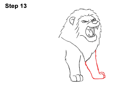 Draw a Cartoon Lion Roaring 13 How to Draw Tough Cool Angry Cartoon Lion Roaring 13