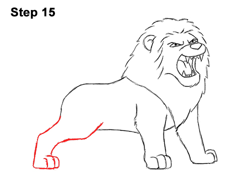 Draw a Cartoon Lion Roaring 15 How to Draw Tough Cool Angry Cartoon Lion Roaring 15