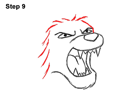 Draw a Cartoon Lion Roaring 9 How to Draw Tough Cool Angry Cartoon Lion Roaring 9